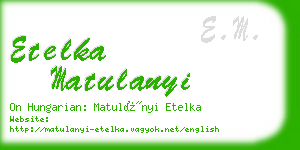 etelka matulanyi business card